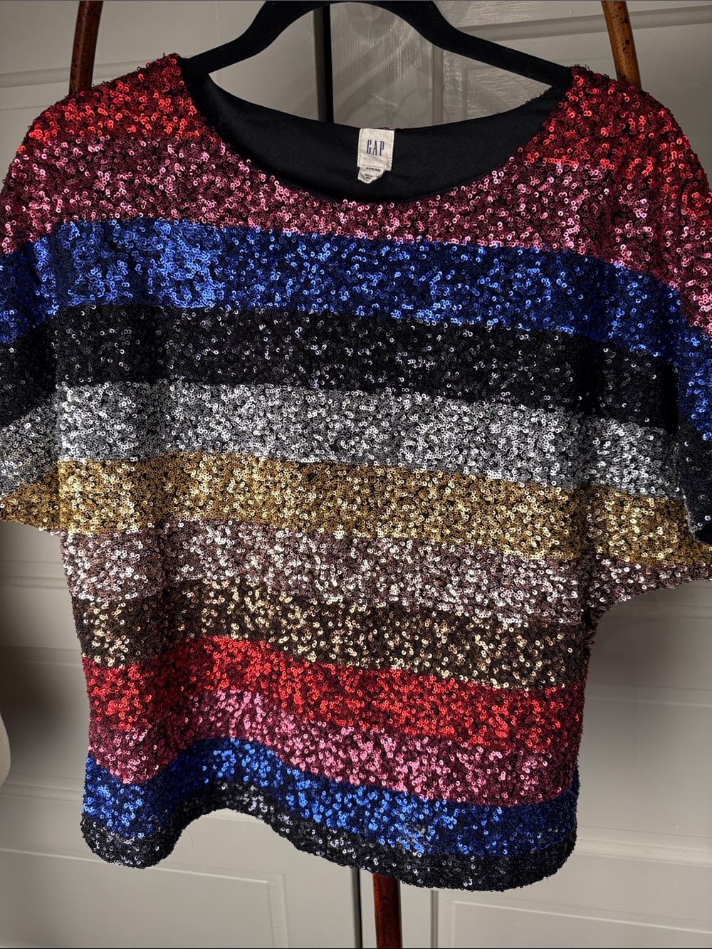 Rainbow Sequin Top GAP XXS/XS Maximalist Disco Taylor Swift Concert